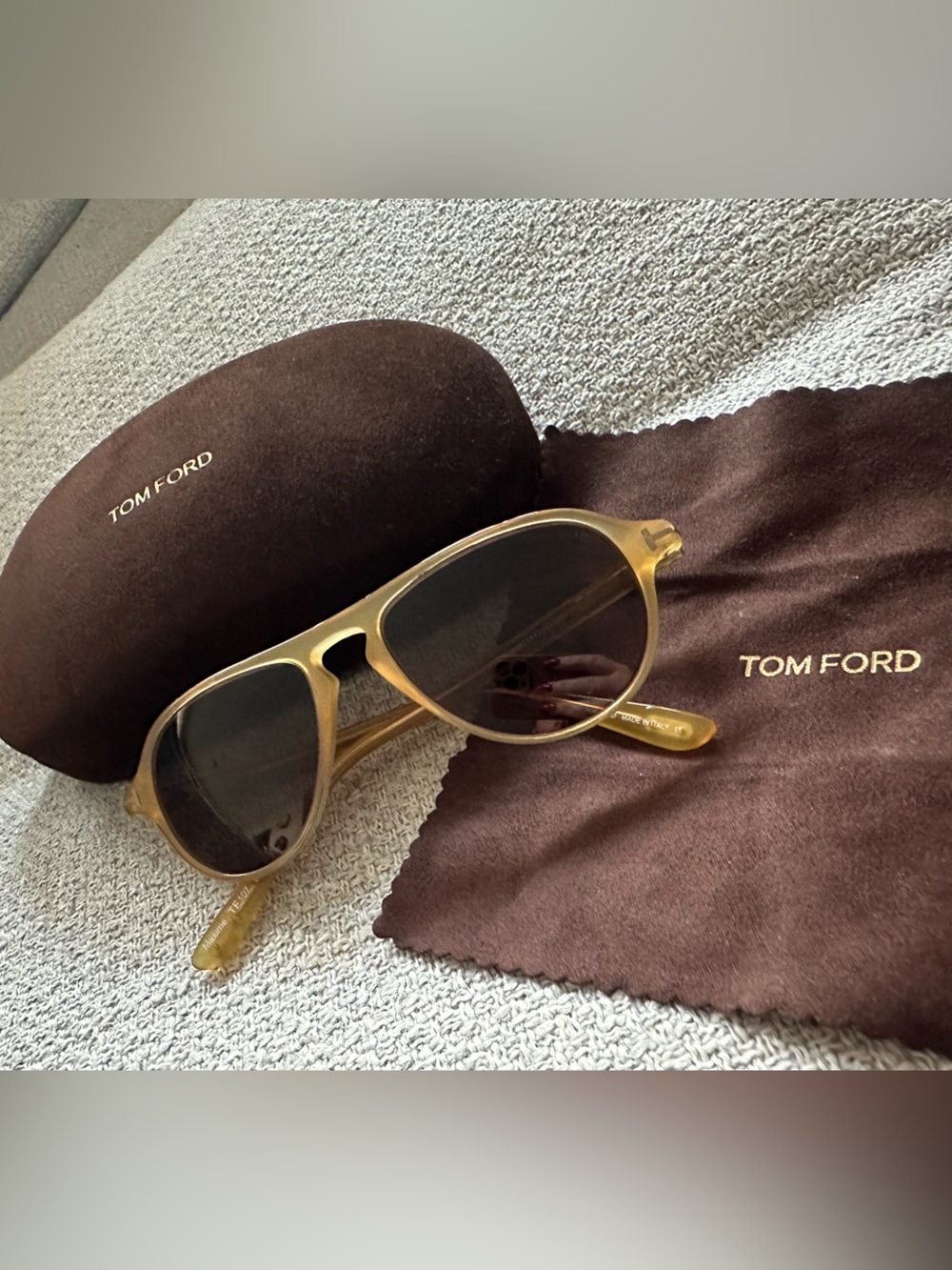 Tom Ford Maxime TF107 Aviator Sunglasses - Matte Opal Yellow (50-16-140) w Case